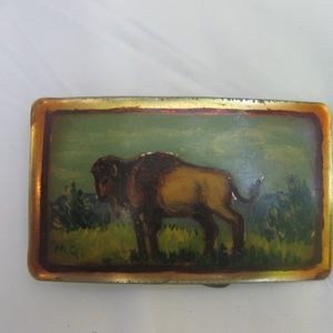 Western M.G. Men's Buffalo Enameled Belt Buckle